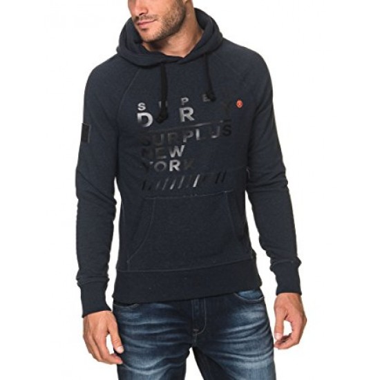 Superdry Surplus Goods Graphic Hood Blue Black Grit