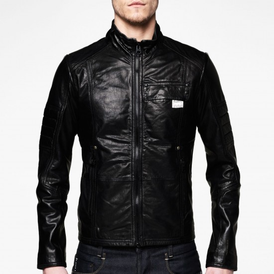 G-Star MFD Leather Jacket-Black