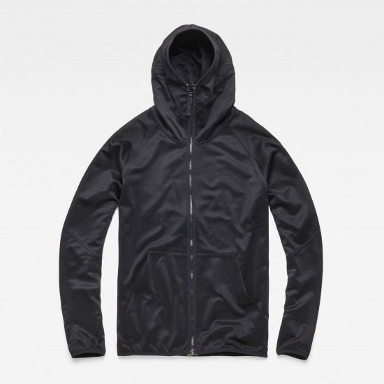 G-Star Strett Slim Hooded Zip Thru Black
