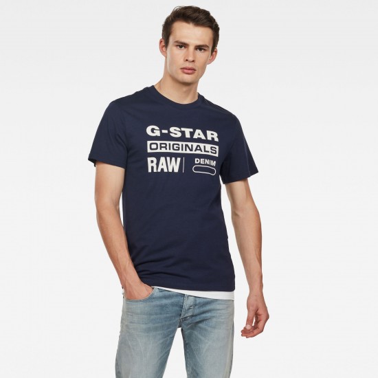 G-Star Graphic 8 Tee Sartho Blue