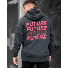Future Youth Signal Drop Shoulder Hoodie Pigment Black