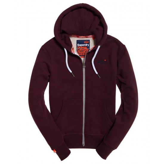 Superdry Orange Label ZipHood Boston Burgundy Grit