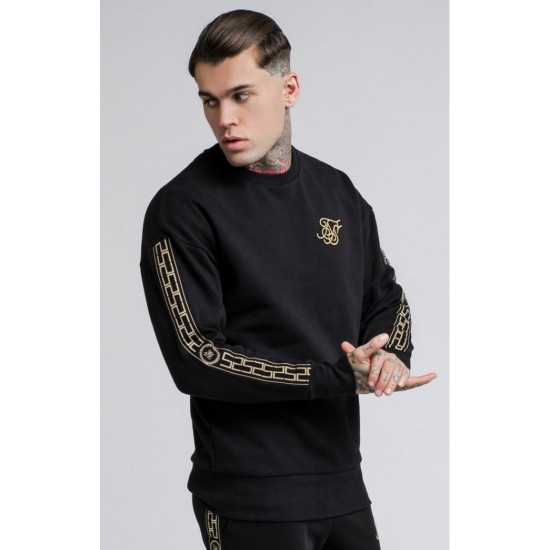Sik Silk Cartel Drop Shoulder Crew Sweat Black