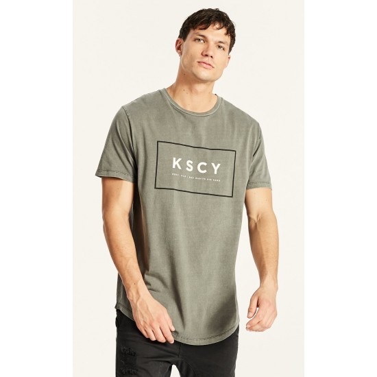 Kiss Chacey Chicago Dual Curved Hem Tee Pigment Charcoal
