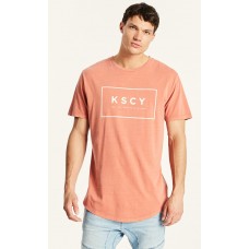 Kiss Chacey Chicago Dual Curved Hem Tee Pigment Burnt Red