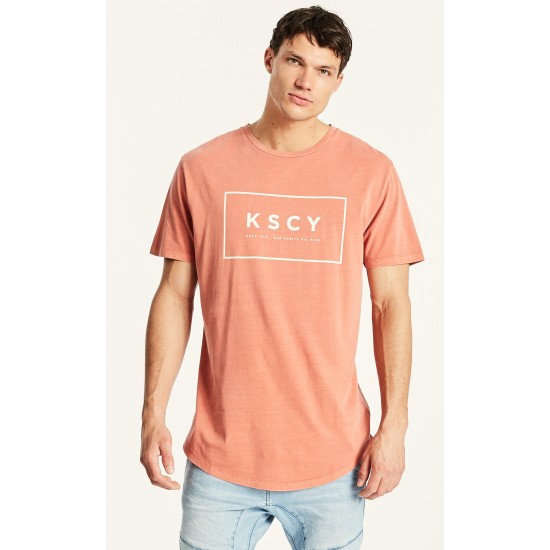 Kiss Chacey Chicago Dual Curved Hem Tee Pigment Burnt Red