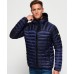 Superdry Core Down Hooded Jacket Navy Mens