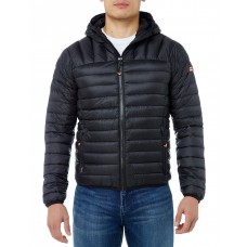 Superdry Core Down Hooded Jacket Black Mens