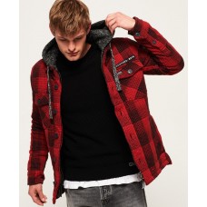 Superdry Everest Storm Hooded Jacket Rigger Red Check