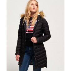 Superdry Chevron Faux Fur Super Fuji Black