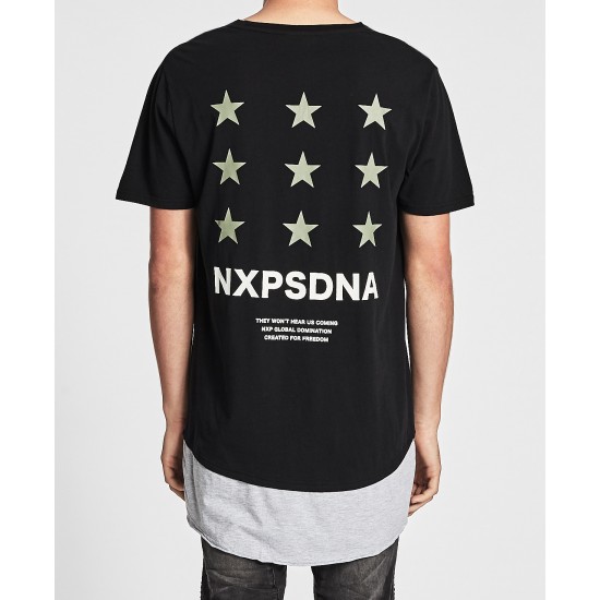 Nena Pasadena Genocide Multi Layered Hem Tee Jet Black