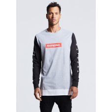 Nena Pasadena Gone Long Sleeve Layered Tee Grey Black White