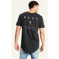 Kiss Chacey Grave Dual Curved Hem Tee Pigment Graphite
