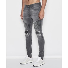 Nena Pasadena Combination Slim Biker Jean Grey Trash