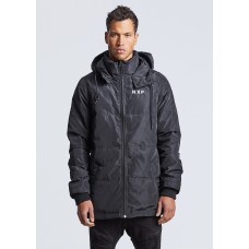Nena Pasadena Hidden Standard Hooded Puffer Jacket Gunmetal
