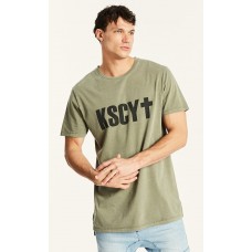 Kiss Chacey Malibu Step Hem Tall Tee Pigment Khaki