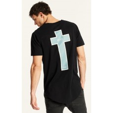 Kiss Chacey Pillar Dual Curved Hem Tee Pigment Black