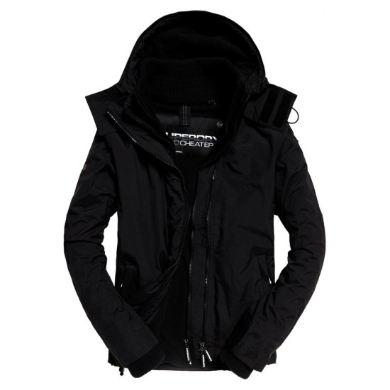 Superdry Arctic Hood Pop Zip Windcheater Black