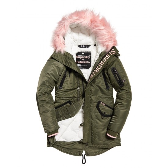Superdry SDL-2Parka Khaki/Soft Pink
