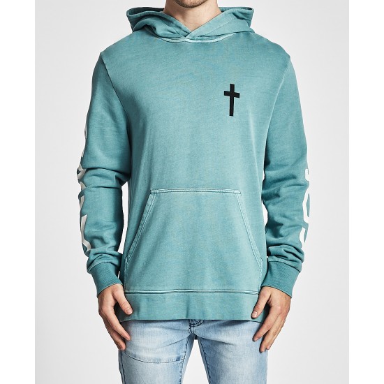 Kiss Chacey Smoke Step Hem Hoodie Smoke Blue
