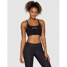 Jaggad Strappy Crop Bra Fuchsia Logo