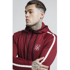 Sik Silk Tech Athlete Zip Through Hoodie Burgundy