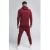 Sik Silk Tech Athlete Zip Through Hoodie Burgundy
