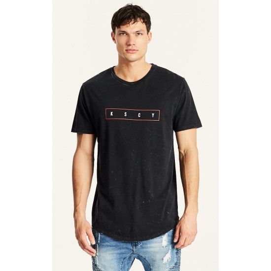 Kiss Chacey Vilian Dual Curved Hem Tee Acid Black