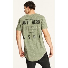 Kiss Chacey Vilian Dual Curved Hem Tee Pigment Khaki