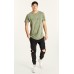 Kiss Chacey Vilian Dual Curved Hem Tee Pigment Khaki