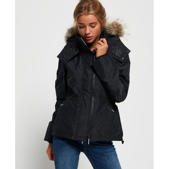 Superdry Hooded Fur Windattacker Charcoal Marle