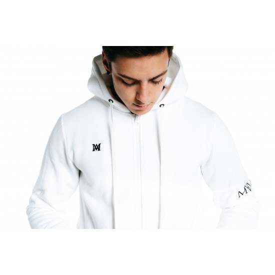 Manasse Zip Up Hoodie White