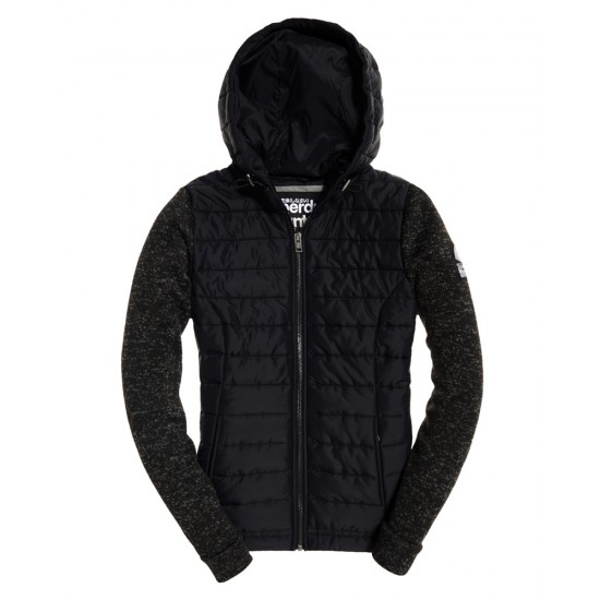 Superdry Storm Hybrid Ziphood Black/Black Gritty Wmn