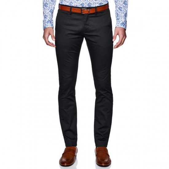 Politix Marston Slim Tapered Chino Black