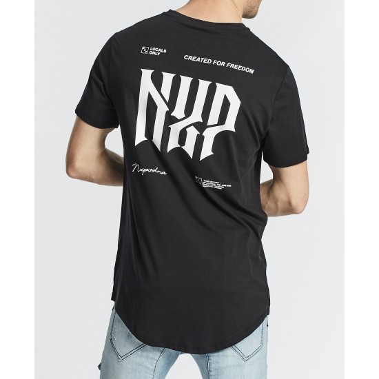 Nena Pasadena Back Draft Cape Back Tee Jet Black