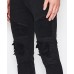 Nena Pasadena Combination Slim Biker Jean Jet Black
