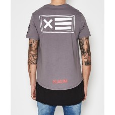 Nena Pasadena Black Out Multi Layered Tee Charcoal