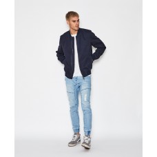 Kiss Chacey Brooklyn Bomber Jacket- Washed Indigo