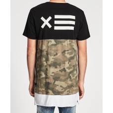 Nena Pasadena Deep Water Layered Hem Tee Black/Camo