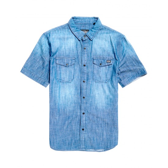 Superdry Dragway S/S Denim Shirt Mid Vintage