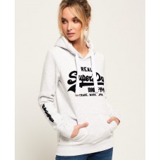 Superdry Vintage Logo Emboss Flock Entry Hood Ice Marle