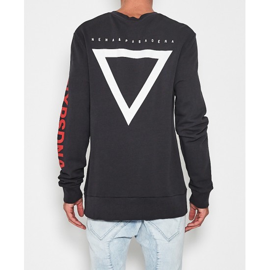 Nena Pasadena Fierce Crew Neck Sweater Pigment Black