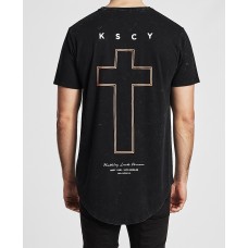 Kiss Chacey Forever Dual Curved Hem Tee Acid Black