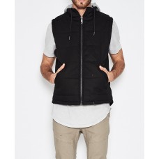 Kiss Chacey Frontier Hooded Padded Vest- Jet Black