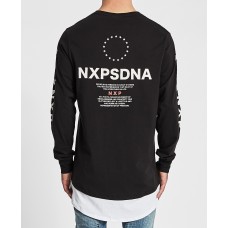 Nena Pasadena Ghetto Boy L/S Curved Layered Hem Tee Jet Black