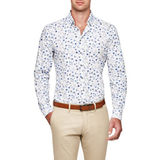 Politix Glenview L/S White Blue