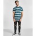 Kiss Chacey Guest Step Hem Tall Tee Storm Blue/Pale Pink Stripe