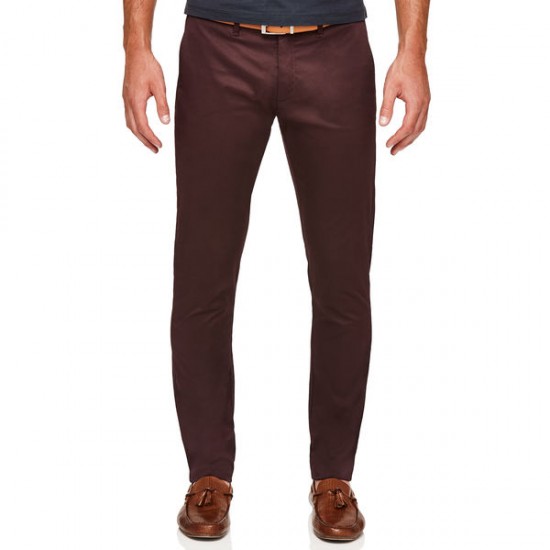 Politix Helston Slim Tap Chino Burgundy