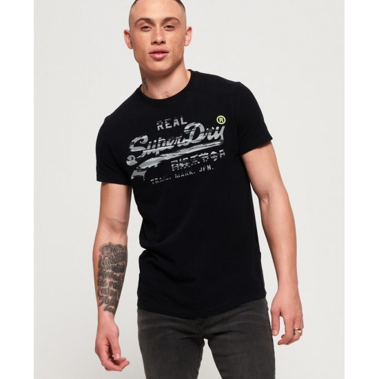 Superdry Vintage Logo Camo Infill Tee Black