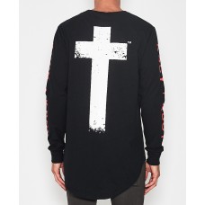 Kiss Chacey Judgement L/S Curved Hem Tee Jet Black